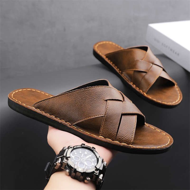 Men'S Shoes Qn - Genuine Leather Men Casual Sandals Summer