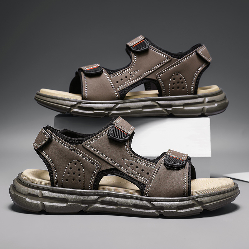 Men Shoes Velcro - Men's summer outdoor sandals, non-slip, wear-resistant,