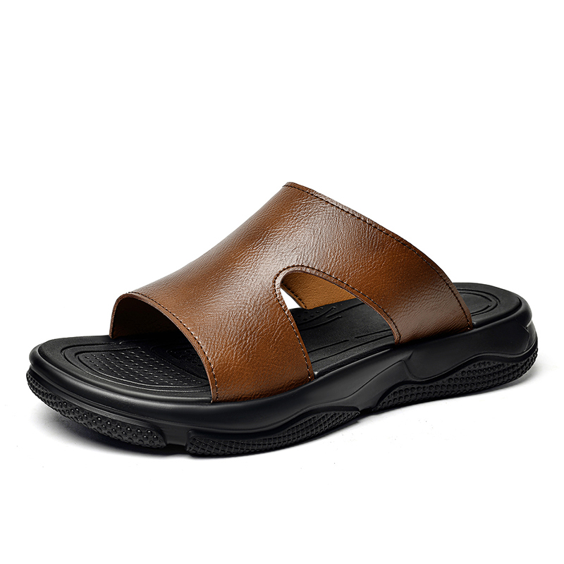 Men's Leather Slide Sandals No - đánh giá và giá Men'S Shoes Qn