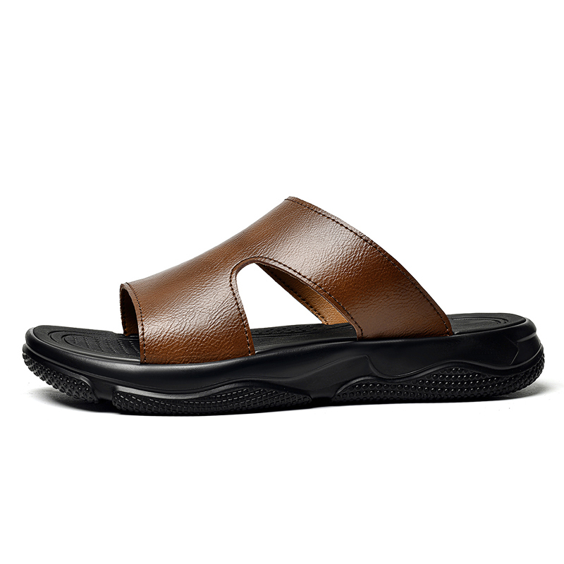 Men's Leather Slide Sandals No - đánh giá và giá Men'S Shoes Qn