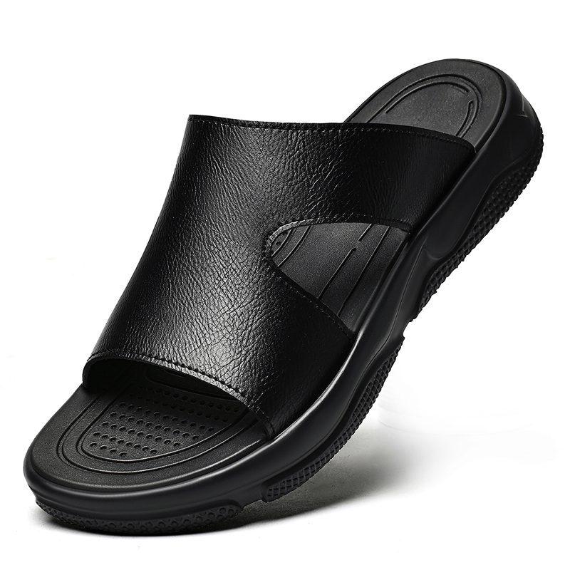 Men's Leather Slide Sandals No - đánh giá và giá Men'S Shoes Qn
