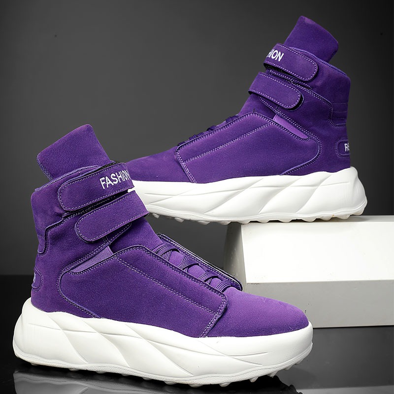 2026 Purple High Top Sneakers  - đánh giá và giá Men Shoes Velcro
