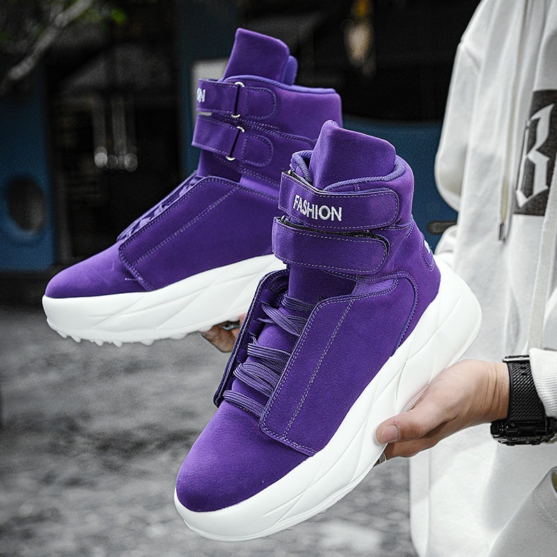 2026 Purple High Top Sneakers  - đánh giá và giá Men Shoes Velcro