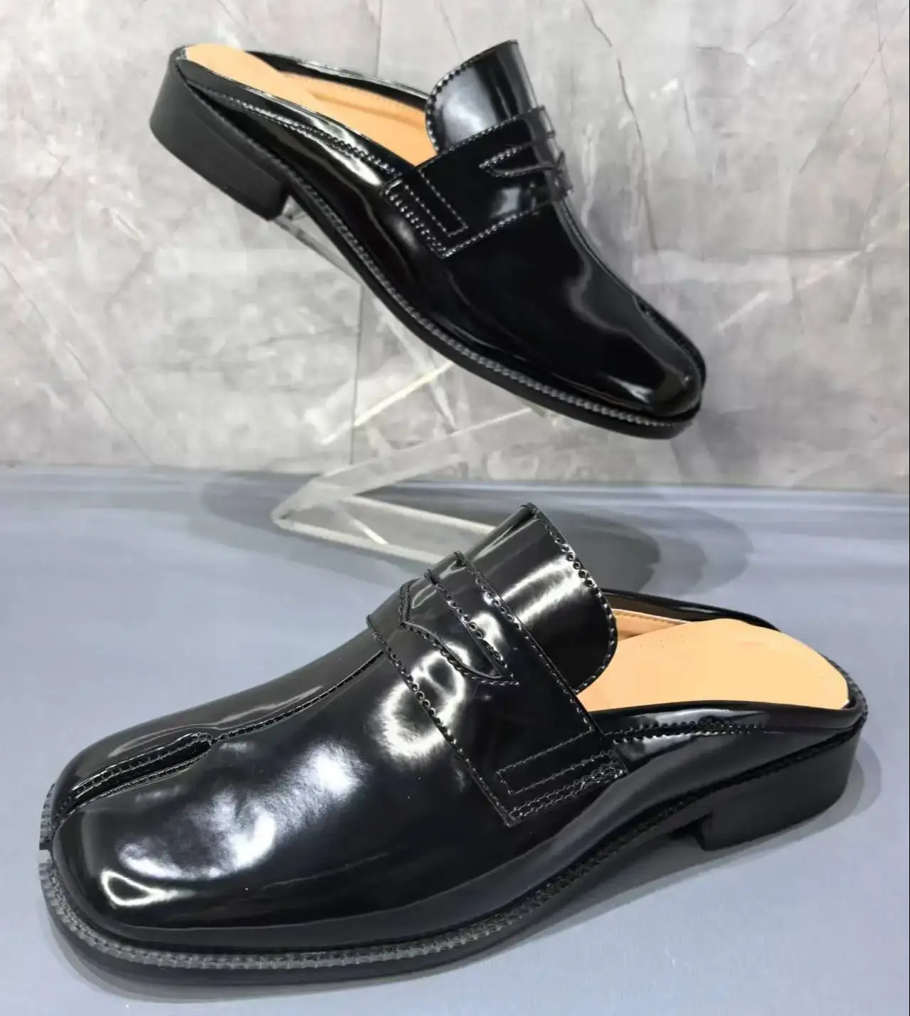 Split Toe Tabi Men's Slippers  - đánh giá và giá Men Shoes Black