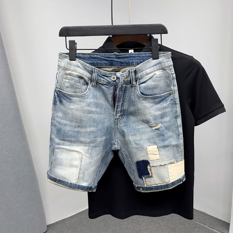 Straight Male Denim Shorts Rip - đánh giá và giá Men Shoes Xxl